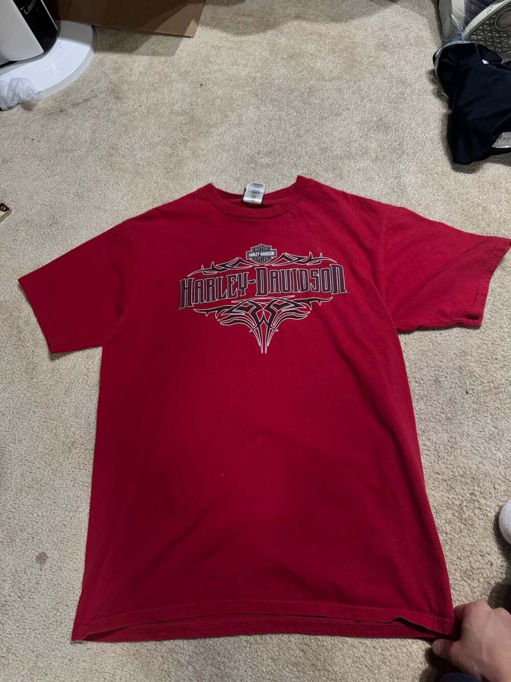 Harley-Davidson of Edmonton Alberta Canada Eagle Graphic T-Shirt Red Size L